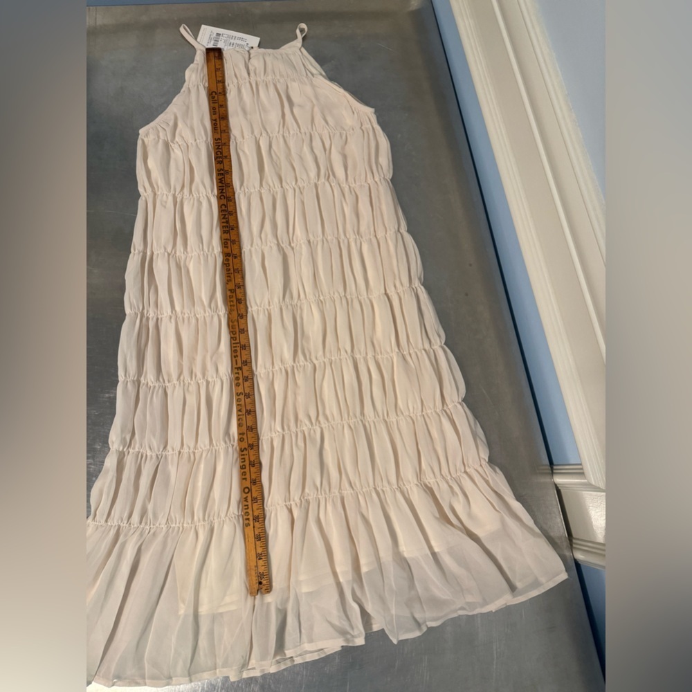 Fanpn - rouched tiered sheer midi dress - Picture 8 of 14